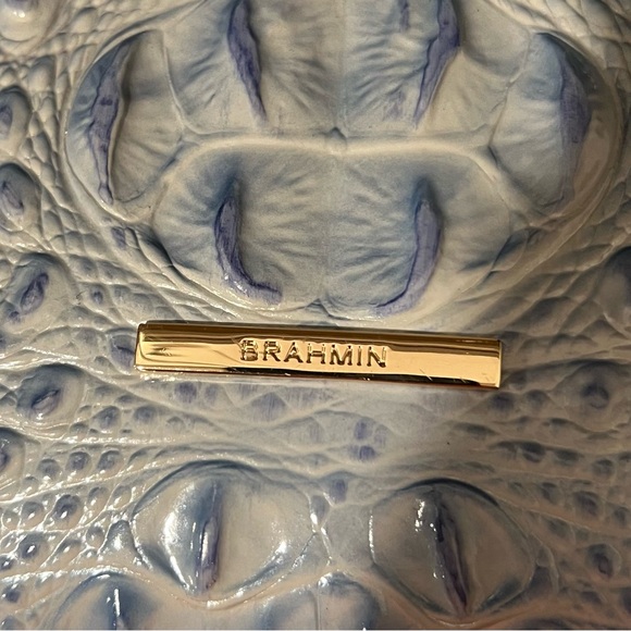 Brahmin Melbourne Collection: Rosetta Satchel in Heavenly Blue!! Excellent!!! - Picture 8 of 11